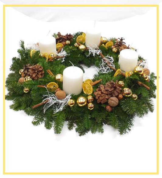 Roasted Chestnuts Advent Wreath 10"