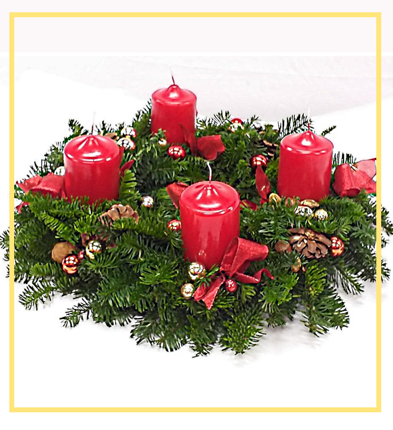 Holiday Wishes Advent Wreath 10"